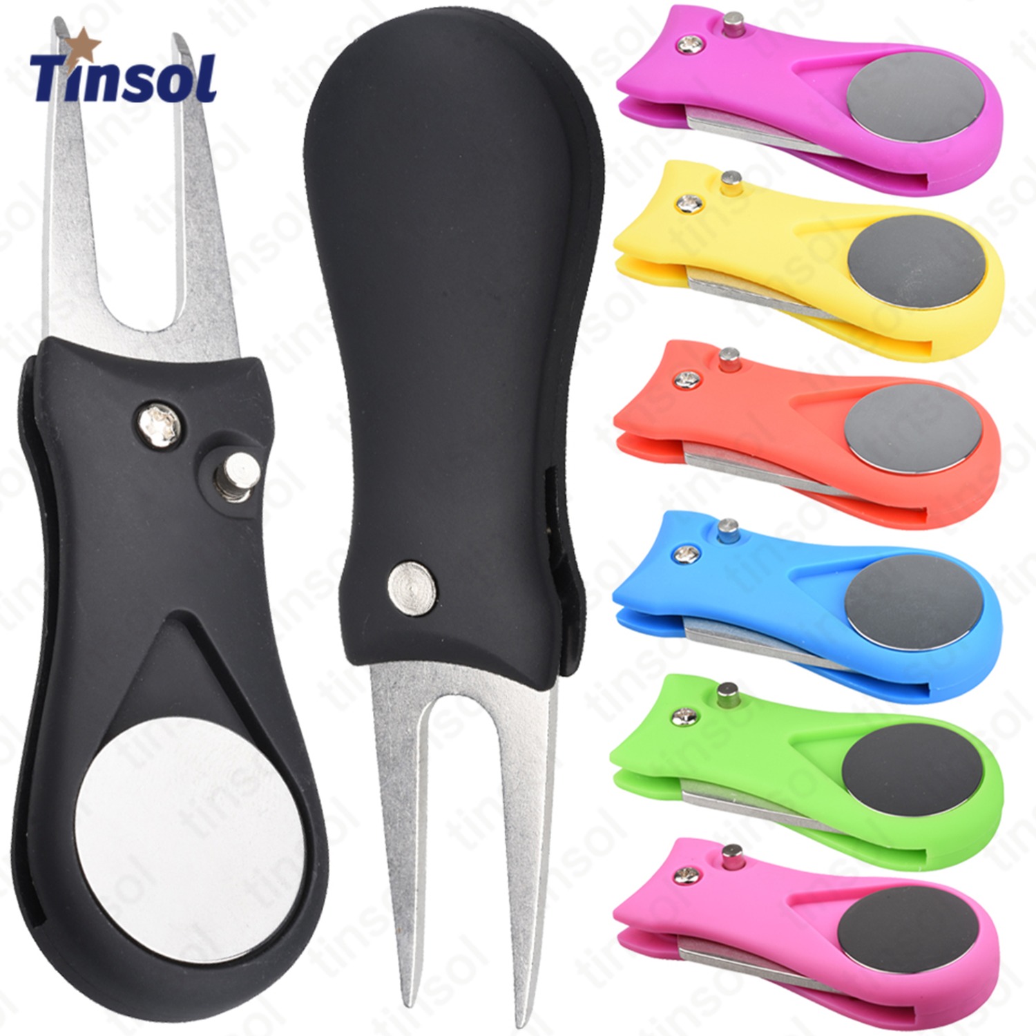Divot Repair Tool - TINSOL 2026 ชุดซ่อมสนามกอล์ฟแบบพกพา 1 ชิ้น ตะขอซ่อมพื้นสนามกอล์ฟ