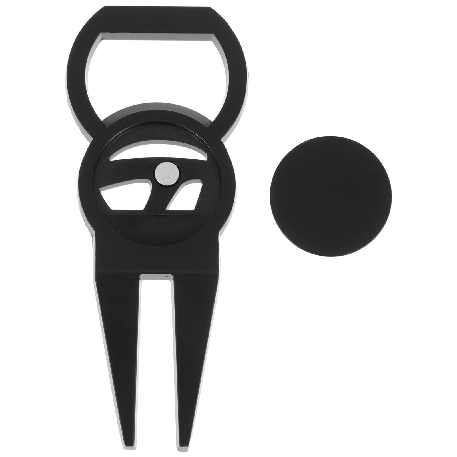 Divot Repair Tool - เครื่องมือซ่อมสนามกอล์ฟแบบพับได้ ทำจากโลหะ ขนาดกะทัดรัด พร้อมที่ทำเครื่องหมายลูกกอล์ฟ อุปกรณ์เสริมสำหรับการเล่นกอล์ฟแบบพกพา ตะเกียบซ่อมสนามกอล์ฟ